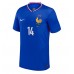 Camisa de Futebol França Adrien Rabiot #14 Equipamento Principal Europeu 2024 Manga Curta